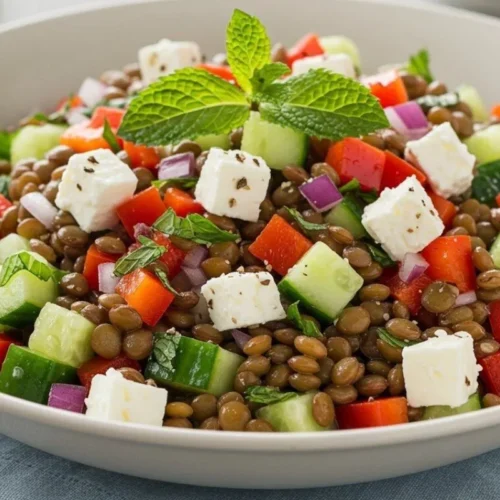 salade de lentilles vertes froide