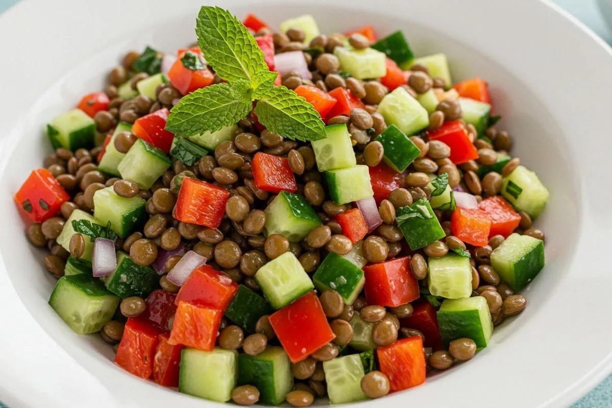 salade de lentilles vertes