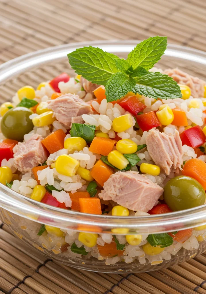 riz en salade au thon