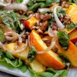salade peche burrata