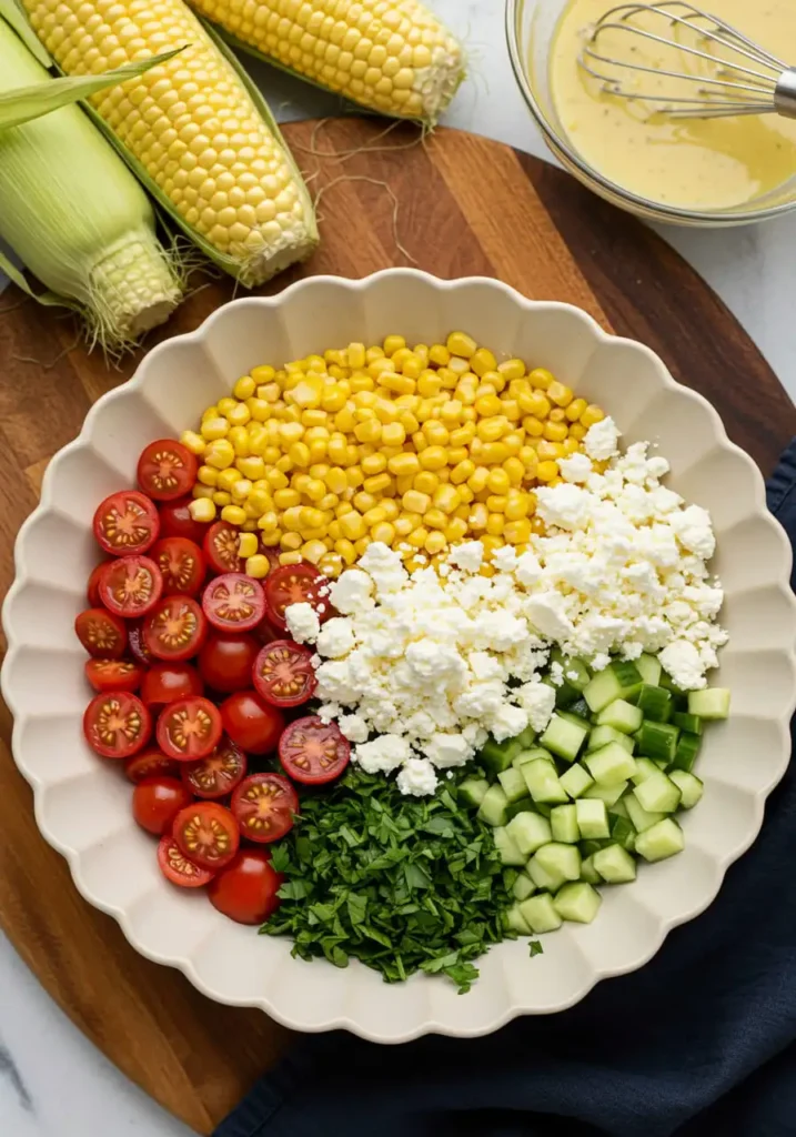 salade maïs tomate feta